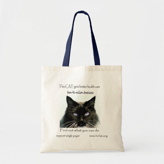 cat gets better health care 1 36 x 36 tote bag (Front)