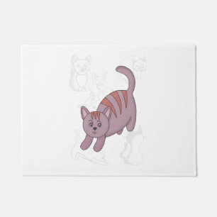 Cat getting ready to jump duvet cover doormat