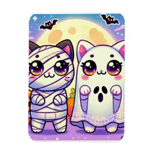 Cat Ghost and Cat Mummy Magnet
