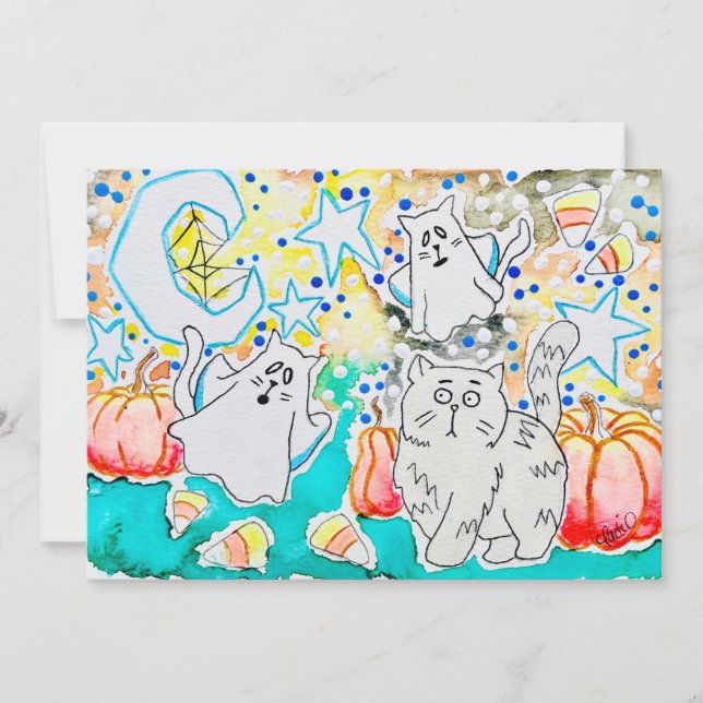 Cat Ghost Invitation (Front)