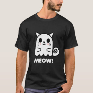 Cat Ghost Meow! Ghost Boo Halloween Kitty Costum T-Shirt
