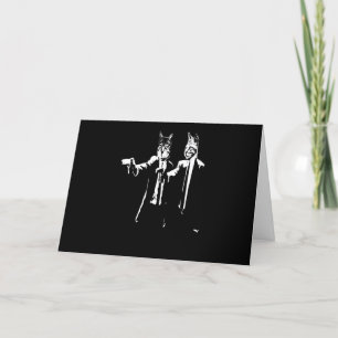 Cat Gift   Cat Man Holding Gun Cool Holiday Card