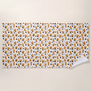 Cat Gift Cute Cat Pattern Childish Beach Towel