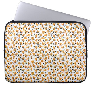 Cat Gift | Cute Cat Pattern Childish Laptop Sleeve