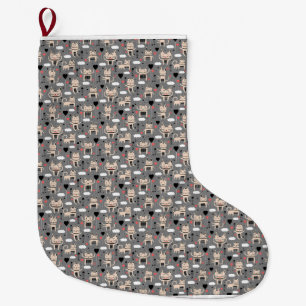 Cat Gift   Cute Cat Pattern Childish Large Christmas Stocking