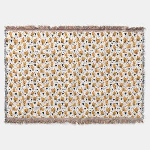 Cat Gift Cute Cat Pattern Childish Throw Blanket