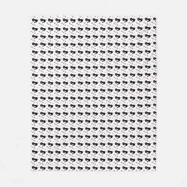Cat Gift | Cute Cat Pattern Seamless Background Fleece Blanket (Front)