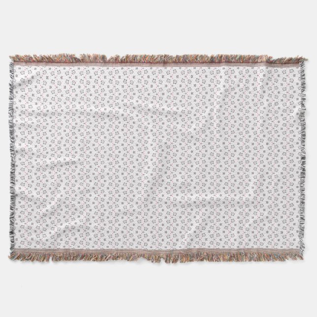 Cat Gift | Cute Cat Pattern Seamless Background Throw Blanket (Front)