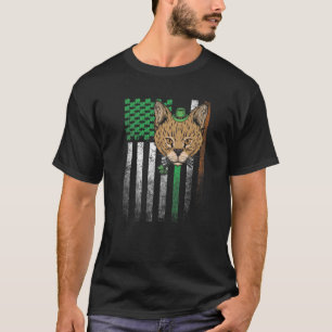 Cat Gift St. Patrick's Day Irish American Flag Sha T-Shirt