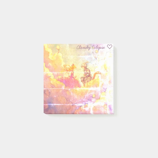 Cat Girl Princess & Cat Knight Boy Post-It Notes (Front)