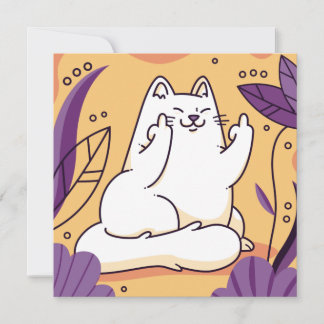 Cat giving the finger holiday card