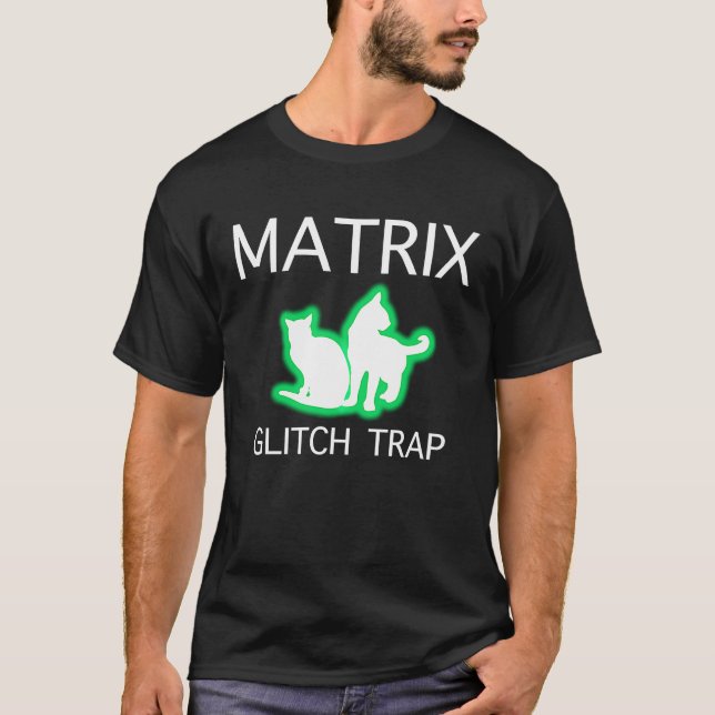 Cat Glitch Trap in Matrix T-Shirt (Front)
