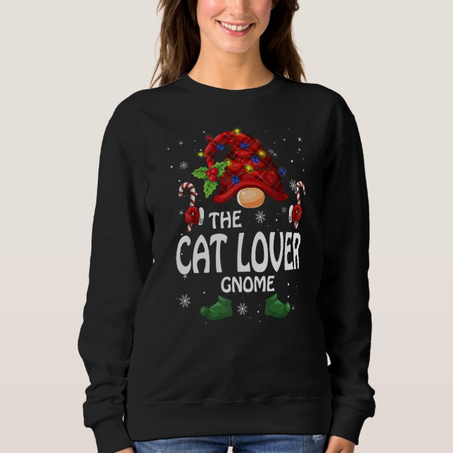 Cat Gnome Matching Family Group Christmas Party Pa Sweatshirt (Front)