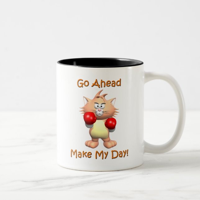 Cat - Go Ahead Make My Day Two-Tone Coffee Mug (Right)