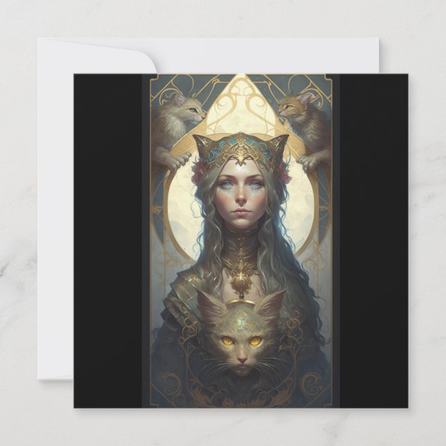 Cat goddess tarot card (Front)