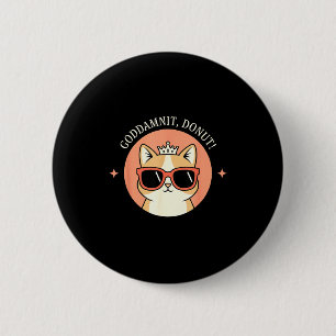 Cat - Godit, Donut! Sy Retro Cat Lover Design 6 Cm Round Badge