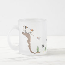 Cat Going Fishing Translucent Frosted Mug