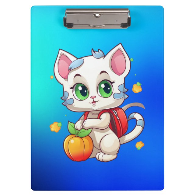 Cat Going To School-85241 Clipboard (Front)