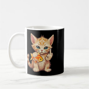 Cat Goldfish Finger F U It's My Fish Funny Fishing Coffee Mug