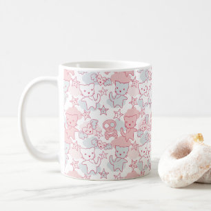 Cat Goth Skull Japanese Style Kawaii Heart Cloud Coffee Mug