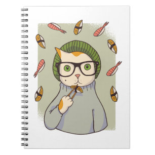 Cat Gourmet Sushi Lover Design Notebook
