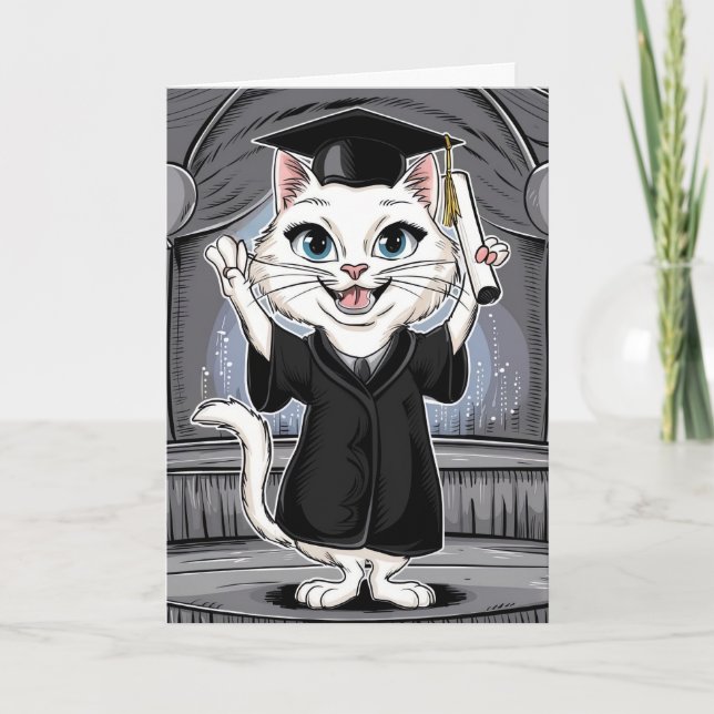 Cat Graduation Personalised Card (Front)