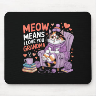 Cat Grandma Grandmother Kitty Meow Pet Granny Mouse Pad