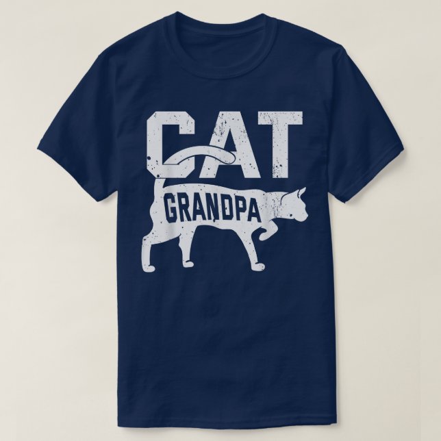 Cat Grandpa Kitten Pet Owner Meow Father's Day  T-Shirt (Design Front)