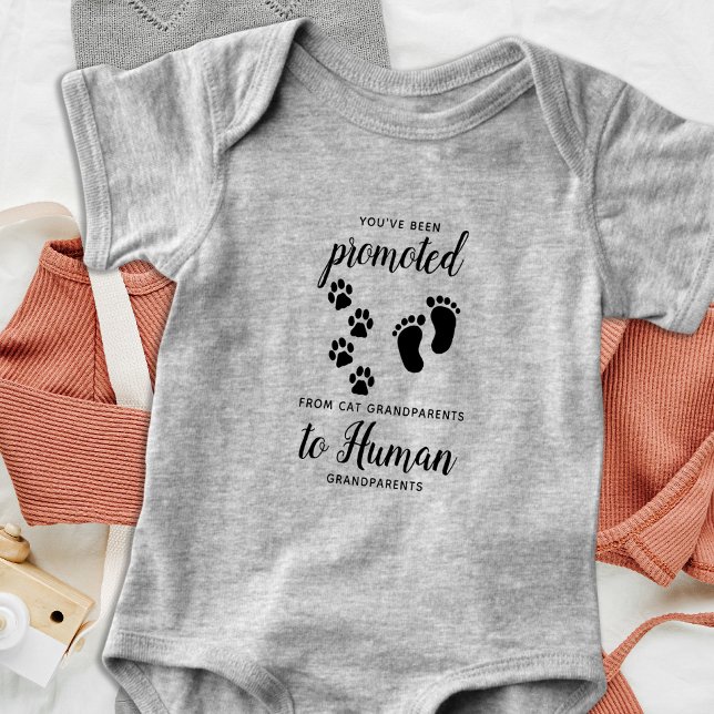 Cat Grandparents Promoted Pregnancy Announcement Baby Bodysuit (Creator Uploaded)