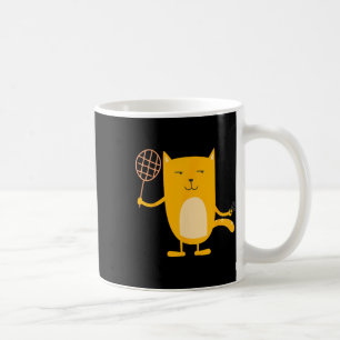 Cat Graphic Badminton Player Shuttle Sports Smash  Coffee Mug