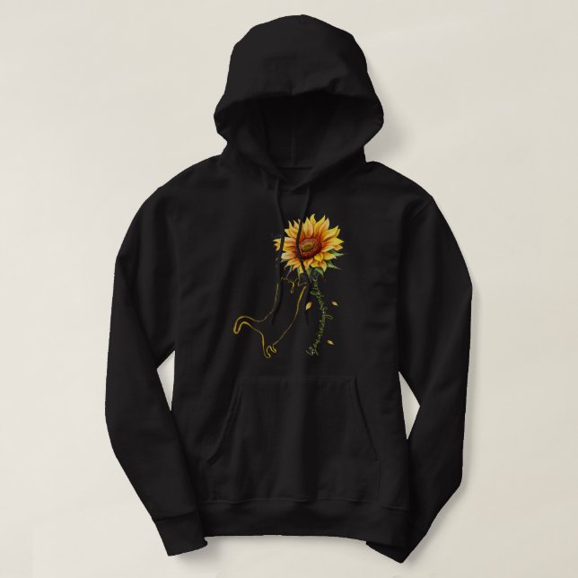 Cat Graphic , Cat Sunflower Shirt, Cat Sunshine, C Hoodie (Design Front)