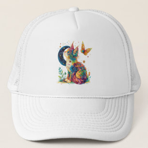 Cat Graphic With A Cute Kitty Animal Face For Pet Trucker Hat