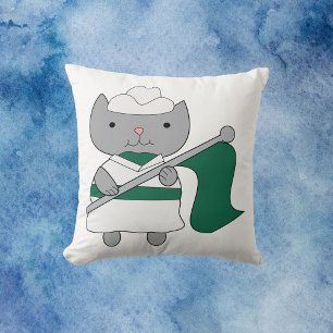 Cat Green White Colour Guard Cushion