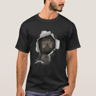Cat Grey Cat Cat Torn Cloth Kitten T-Shirt
