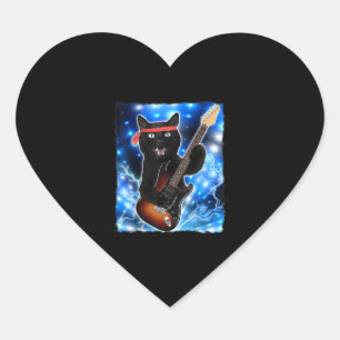 Cat Guitar Shirt Rock Band Tshirts Epic Solo Conce Heart Sticker