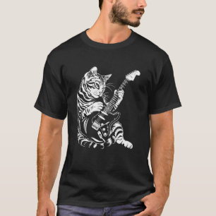 Cat Guitarist Guitar - Bengal Dad Mum T-Shirt
