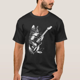 Cat Guitarist Guitar - Burmilla Dad Mum T-Shirt