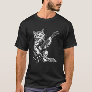 Cat Guitarist Guitar - Tiffanie Dad Mum T-Shirt