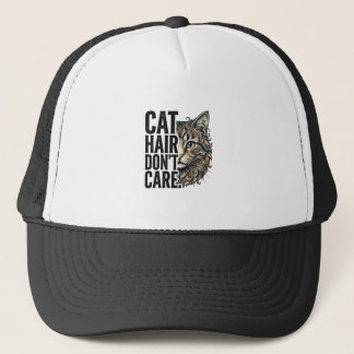 Cat Hair Don’t Care Vintage Engraving Cat Shirt De Trucker Hat