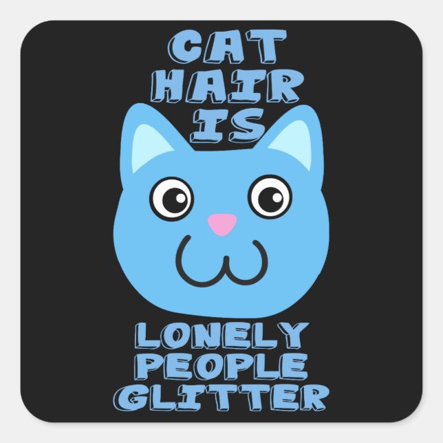 Cat Hair Square Sticker (Front)