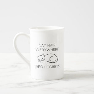 Cat hair zero regrets bone china mug