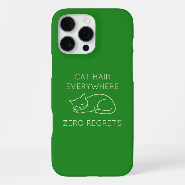 Cat hair zero regrets iPhone case (Back)