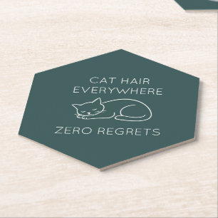 Cat hair zero regrets paper coaster