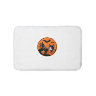 Cat Halloween Art 2024 Kitten Cats Men Women Kids Bath Mat
