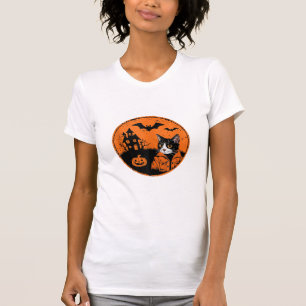 Cat Halloween Art 2024 Kitten Cats Men Women Kids  T-Shirt
