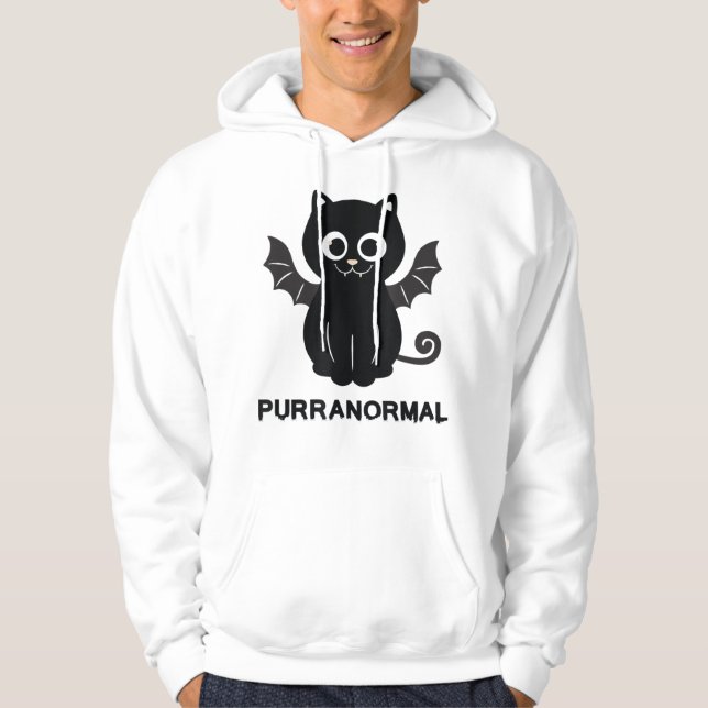 Cat Halloween Bat Purranormal Paranormal Car Hoodie (Front)