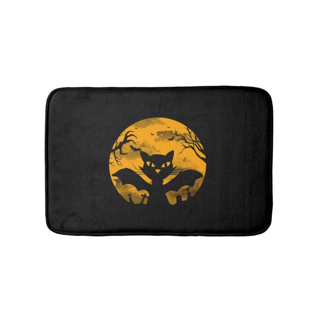 Cat Halloween Bath Mat (Front)