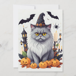 Cat Halloween Cute Adorable Funny Animal Cartoon Save The Date