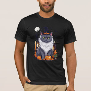 Cat Halloween Cute Adorable Funny Animal Cartoon T-Shirt