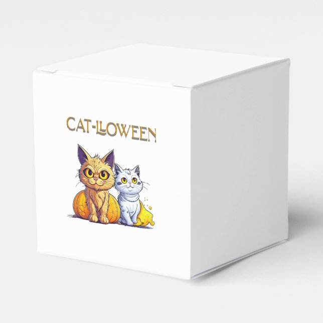 Cat Halloween  Favour Box (Front Side)